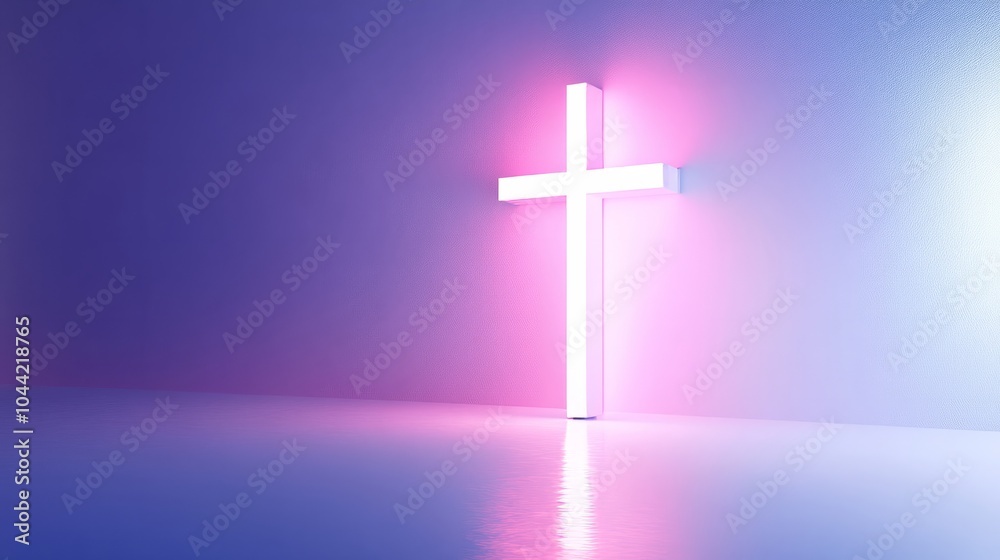 minimalistic holy cross with reflection