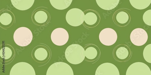 A green, symmetrical pattern with repeating circular shapes