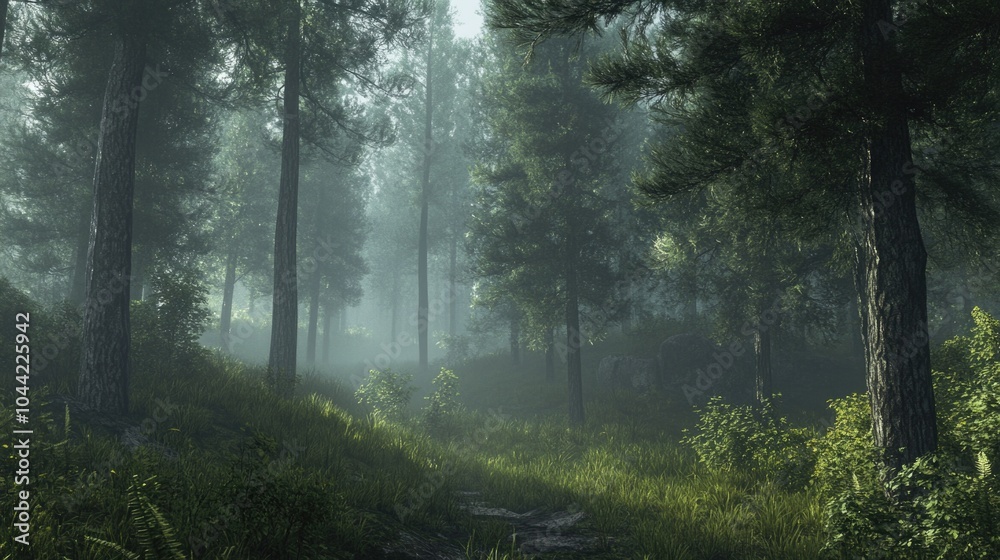Fototapeta premium Foggy Enchanted Forest