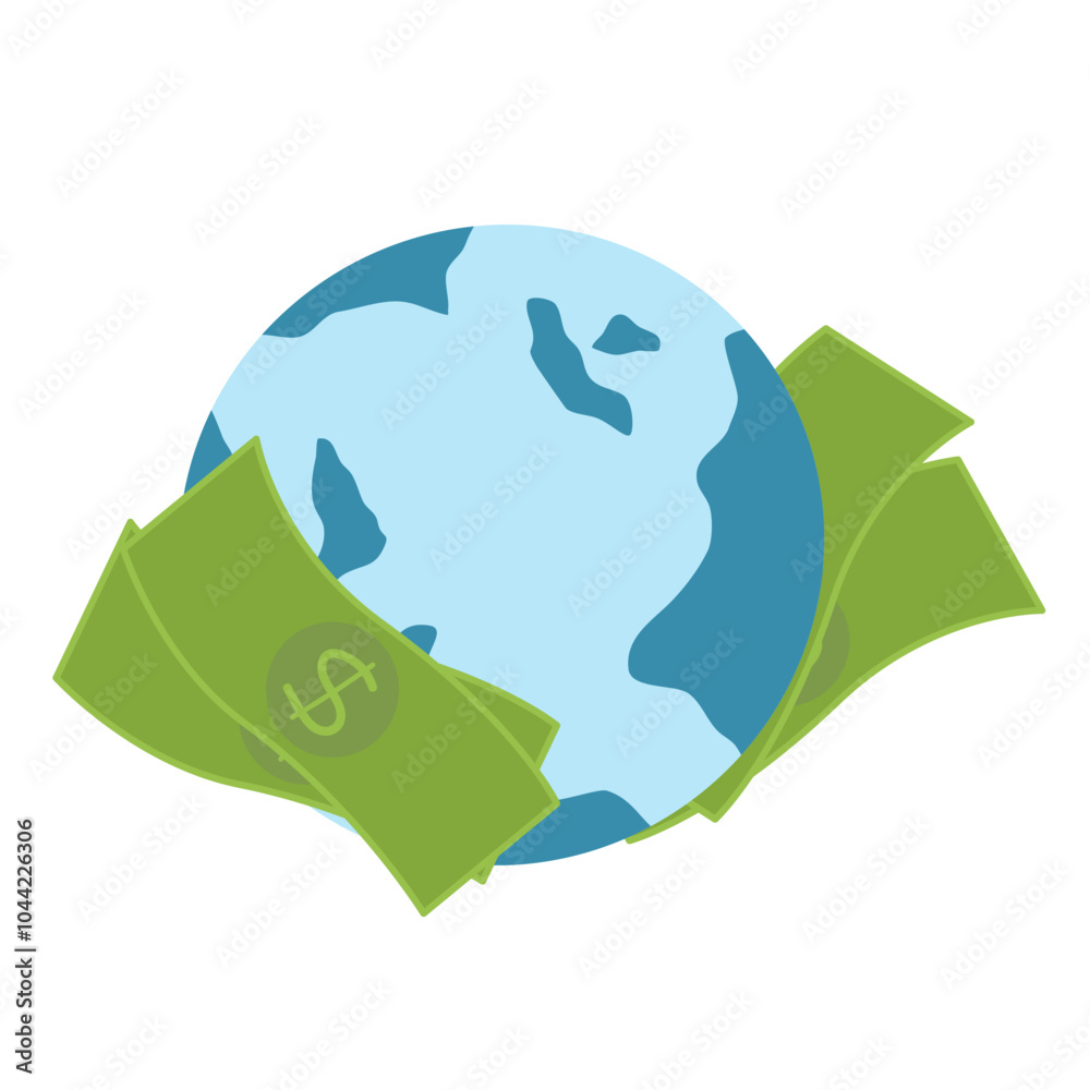 Globe with money Globe with money