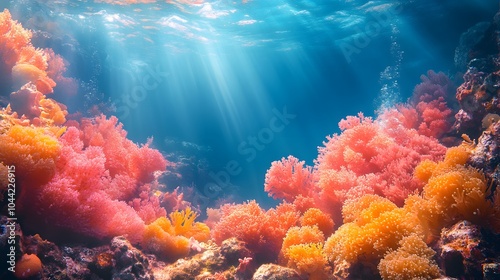 Vibrant Coral Reef Underwater Sunlight Scene