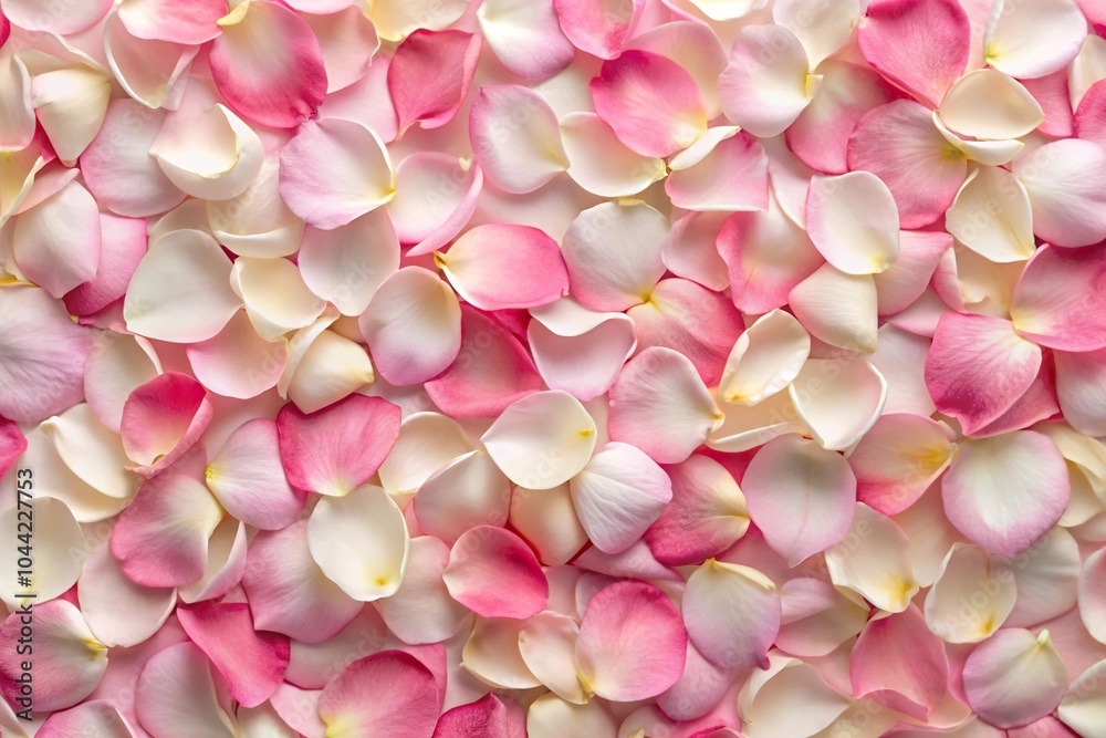 Fototapeta premium Seamless background pattern of white and pink rose petals