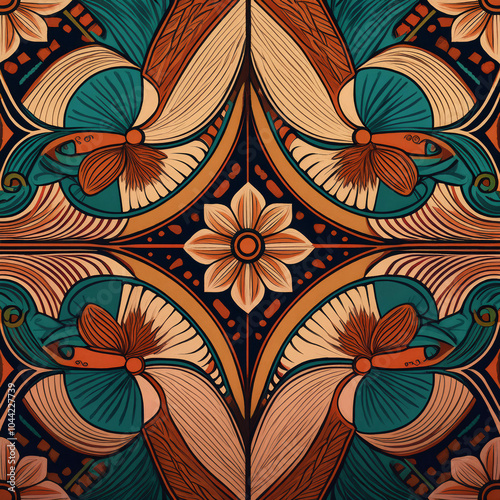 seamless floral pattern symmetric