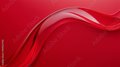 Abstract red liquid flowing on a red background. Red fluid wave abstract design concept