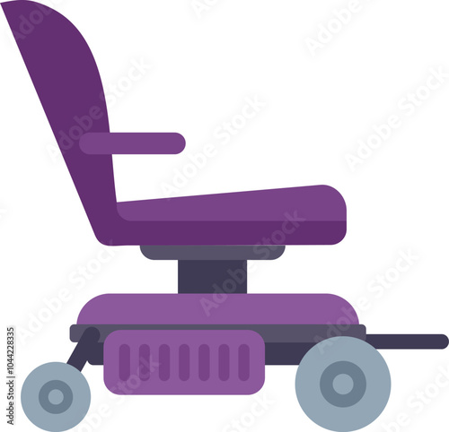 This illustration shows an electric wheelchair, highlighting its role in enhancing mobility and independence for individuals with disabilities