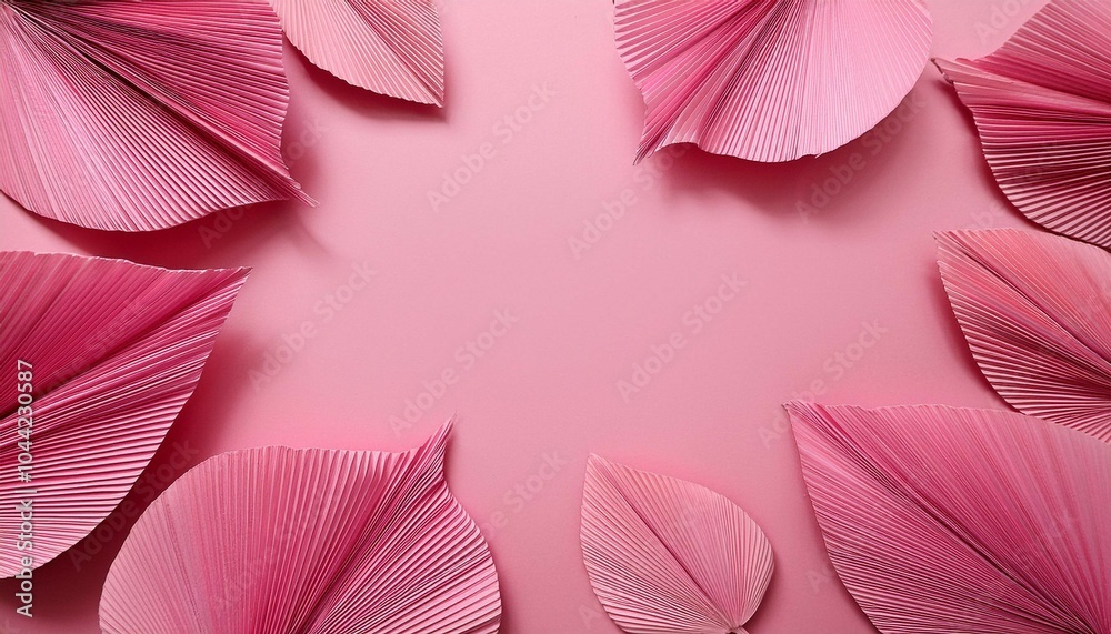 Obraz premium pink background with leaves