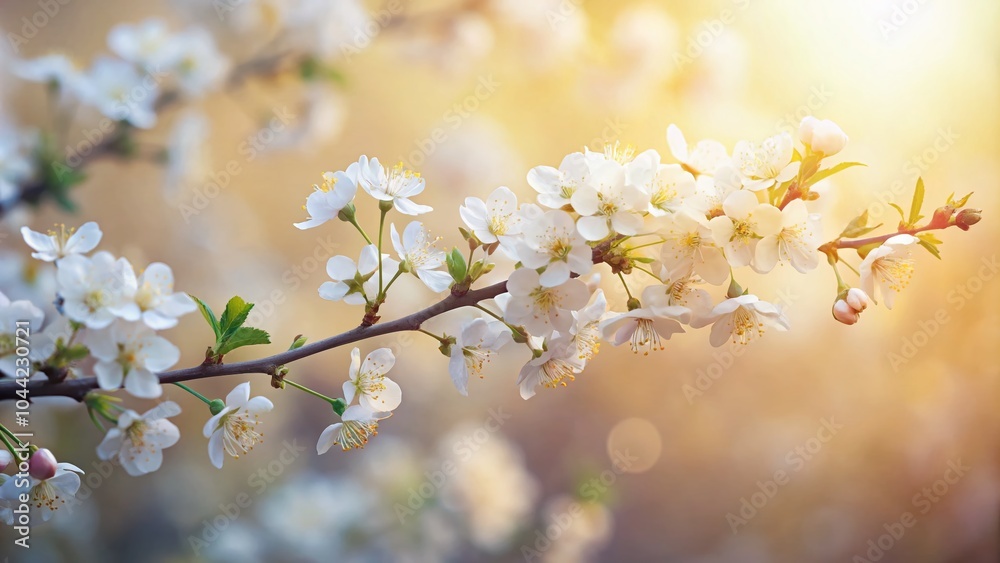 Obraz premium Spring Blossoms Silhouette Photography with Copy Space for Elegant Backgrounds