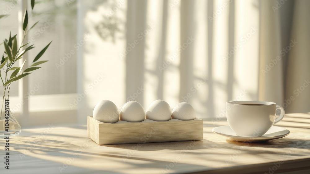 Elegant Breakfast Advertisement Featuring Milk with Cookies and Eggs in a Sunlit Setting
Elegant Breakfast Advertisement Featuring Milk with Cookies and Eggs in a Sunlit Setting