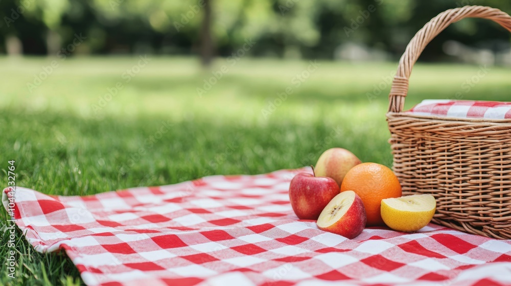 Vibrant Red and White Checkered Picnic Setup Vibrant Red and White Checkered Picnic Setup