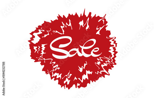 Sale Vintage Word Splash Banner. Handwritten Lettering. Expressive Decorative Font. Stylish Bold Typeface. Retail Sale Signage. Online Shopping. Vector Illustration.