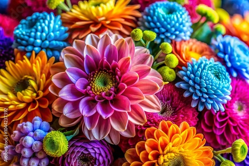 Stunning Macro Photography of Flower Bouquet with Vibrant Colors and Natural Details