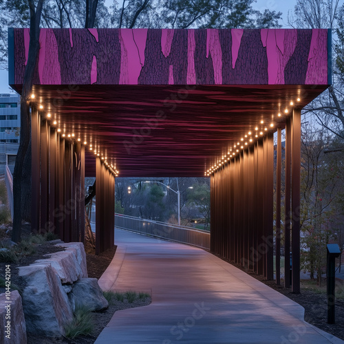 Underbridge Hood Featuring Vivid Burgundy and Bold Modern Design Elements photo