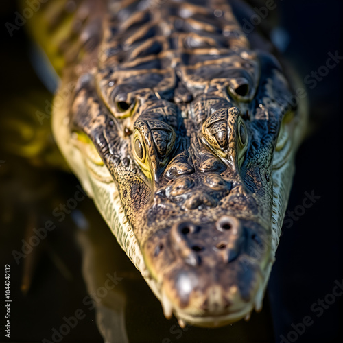 Close up of a  Philippine or Mindoro crocodile, Crococdylus mind photo