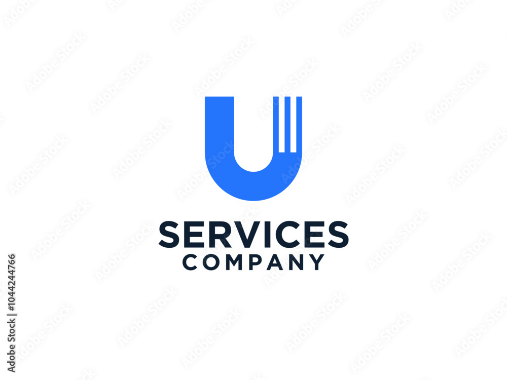 Abstract Initial Letter U Logo. Geometric Linear Style isolated on White Background. Usable for Business and Building Logos. Abstract Initial Letter U Logo. Geometric Linear Style isolated on White Background. Usable for Business and Building Logos.