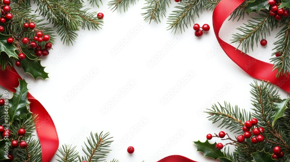 christmas background with fir branches and cones like frame with space christmas background with fir branches and cones like frame with space