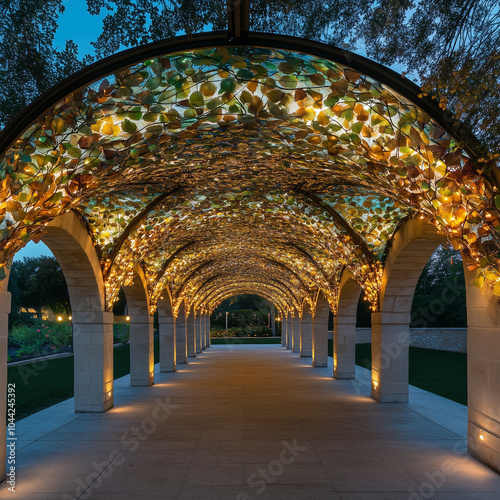 The Ceiling of the Loggia Designed with Iridescent Features for a Stunning Architectural Highlight photo