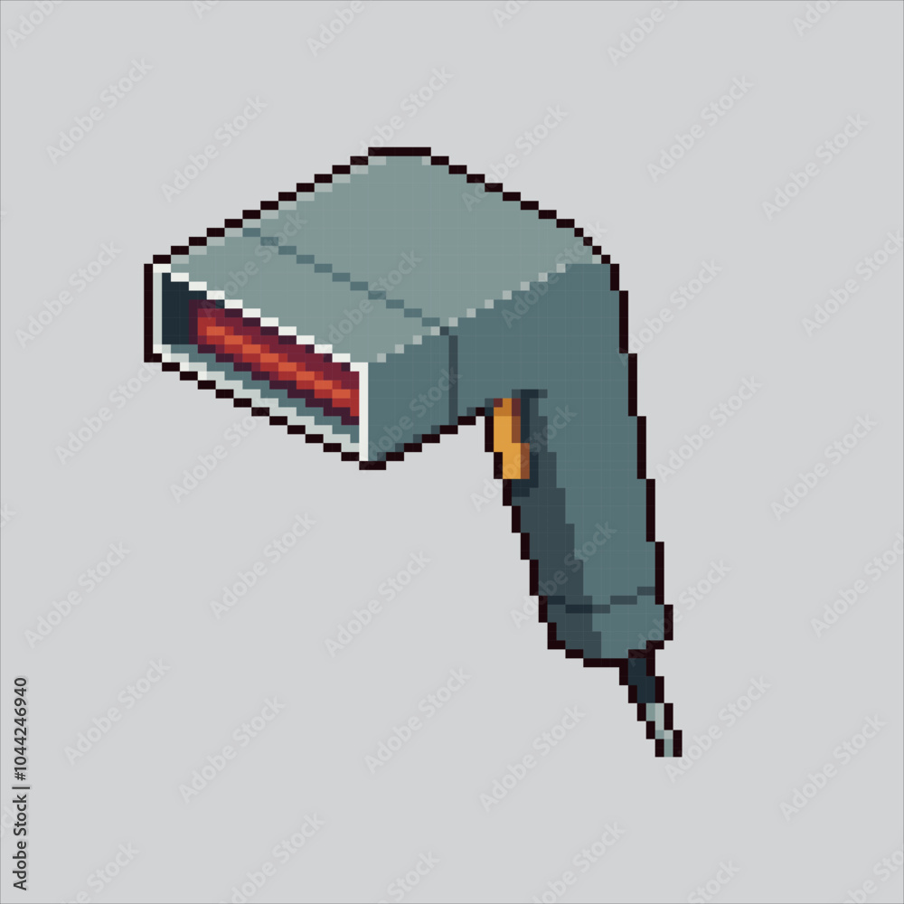 Fototapeta premium Pixel art illustration Barcode Scanner. Pixelated code Scanner. Barcode Scanner Transaction pixelated for the pixel art game and icon for website and video game. old school retro.