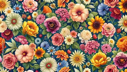 seamless pattern background of flowers