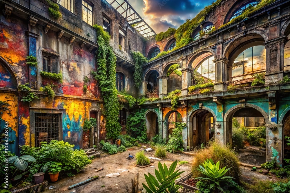 Fototapeta premium Urban Exploration Photography: Captivating Urban Landscapes and Abandoned Places for Stunning Background Scenery