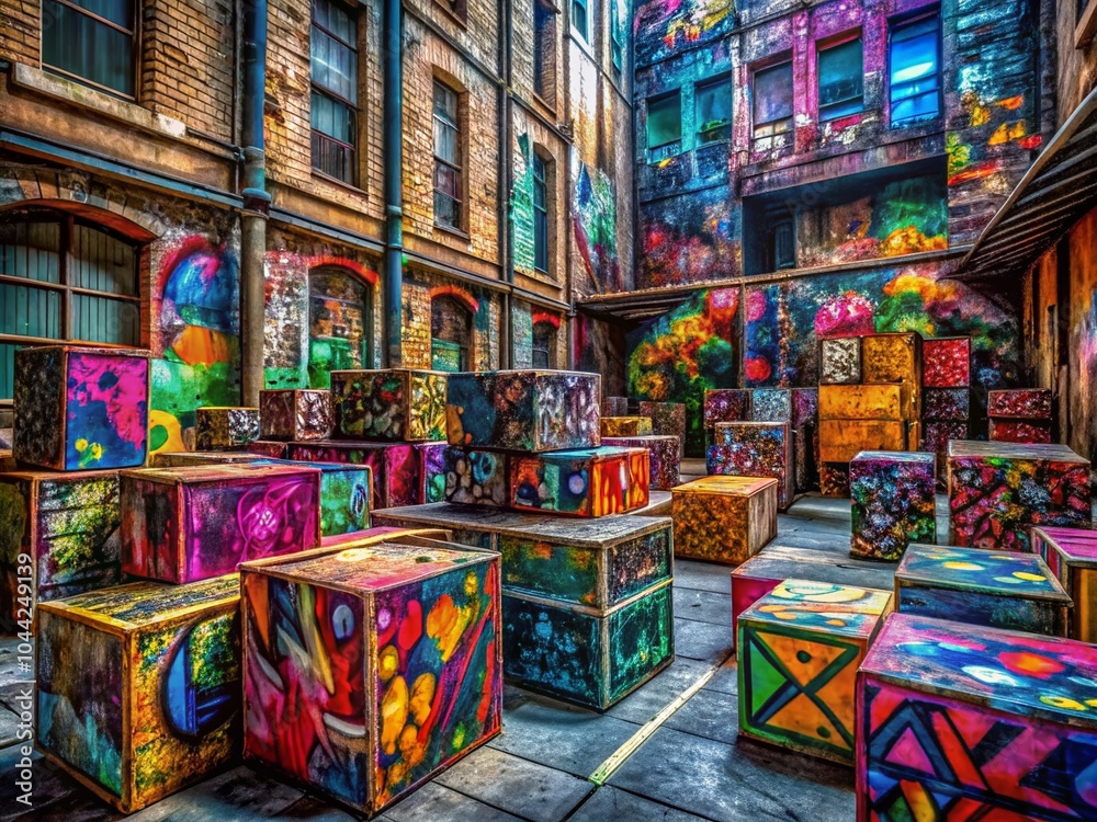 Fototapeta premium Urban Exploration: Textured Boxes Pattern for Modern Design