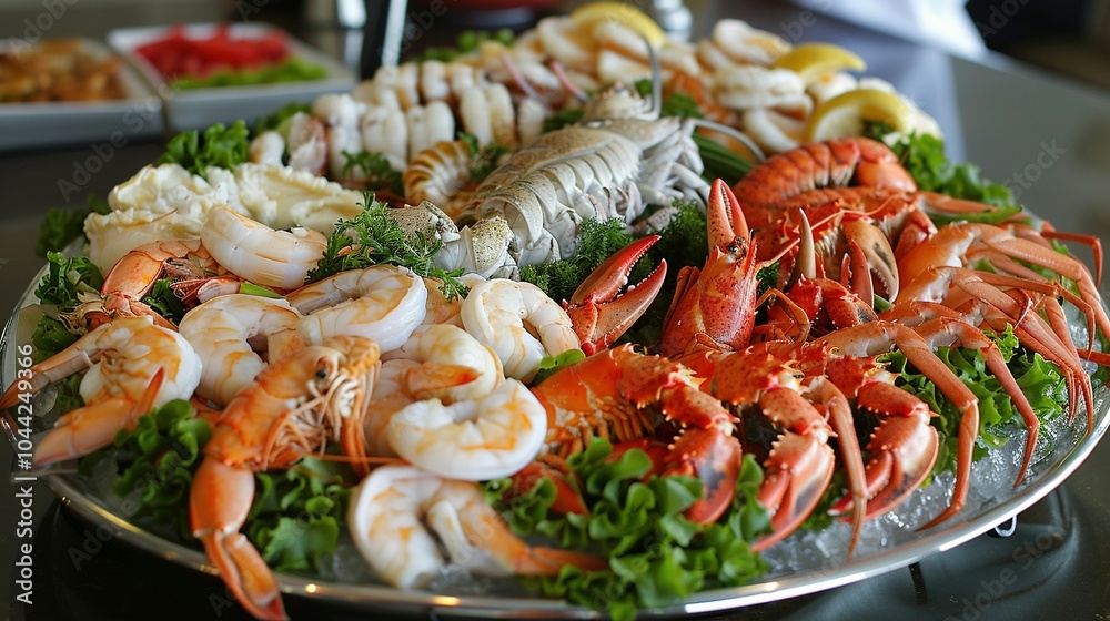 Seafood Platter with Lobster, Shrimp, and Crab