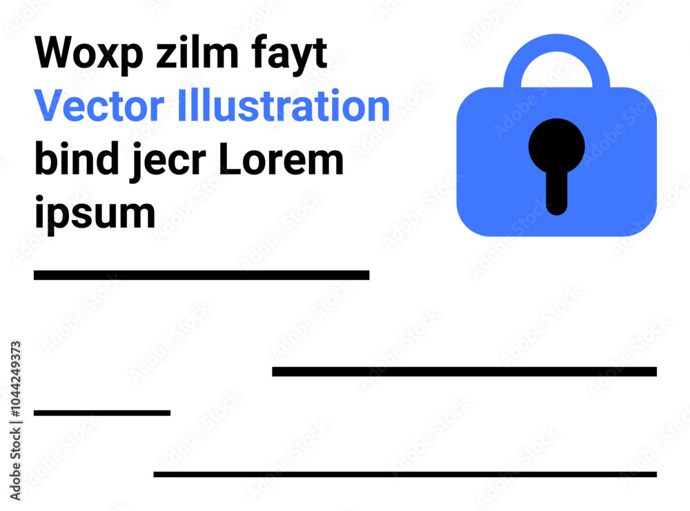 Blue lock symbol representing security. Placeholder text for showcasing message. Ideal for cybersecurity privacy protection data encryption and information security themes. Banner for landing page Blue lock symbol representing security. Placeholder text for showcasing message. Ideal for cybersecurity privacy protection data encryption and information security themes. Banner for landing page