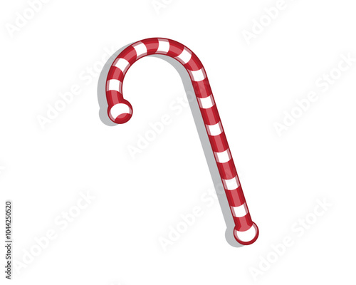 vector design of a candy shaped like a stick or stalk in a mixture of red and white, usually used as Christmas gift knick-knacks