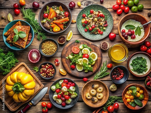 Vibrant Food Photography for Mobile Backgrounds - Delicious Dishes and Colorful Ingredients