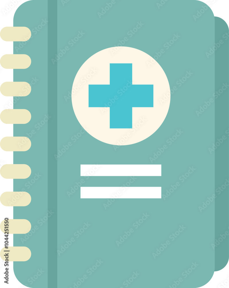 This flat icon design of a medical record book is perfect for healthcare and insurance projects This flat icon design of a medical record book is perfect for healthcare and insurance projects