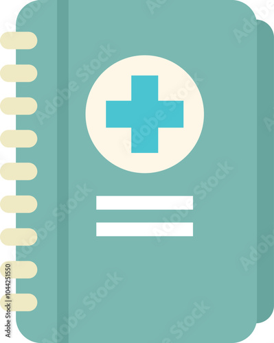 This flat icon design of a medical record book is perfect for healthcare and insurance projects