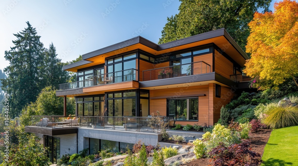 Modern House Surrounded by Lush Nature and Scenic Views Modern House Surrounded by Lush Nature and Scenic Views