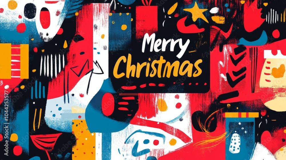 Obraz premium abstract vector christmas greeting card with christmas ornaments