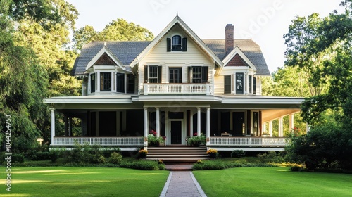 Classic Southern Victorian Style House with Porch