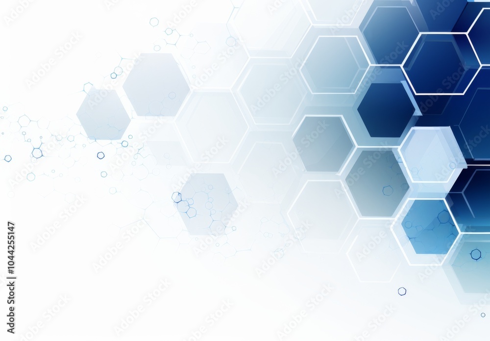 Abstract Background Featuring Hexagons and Connection Lines for Medical Technology