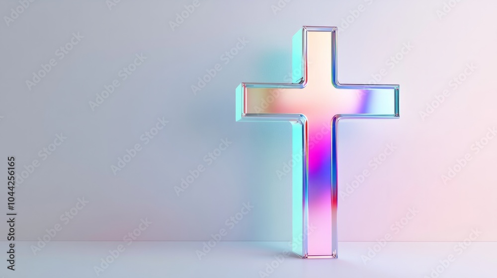 Fototapeta premium 3d holographic colored cross