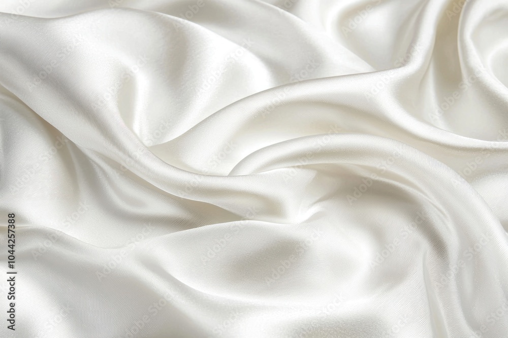 Smooth White Fabric with Delicate Wrinkles and Soft Light