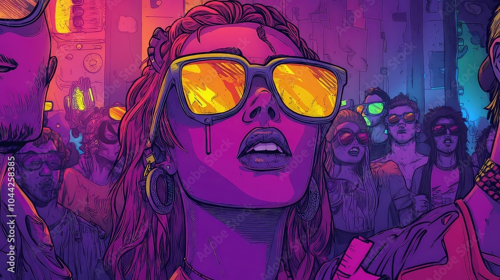 Pop Art Poster Festival And Party, Generative AI Pop Art Poster Festival And Party, Generative AI