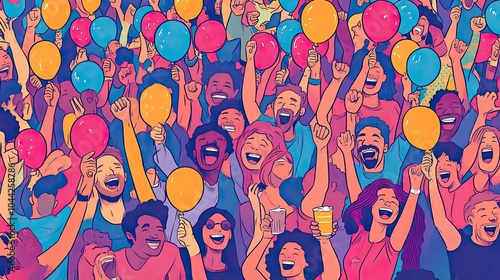 Pop Art Poster Festival And Party, Generative AI