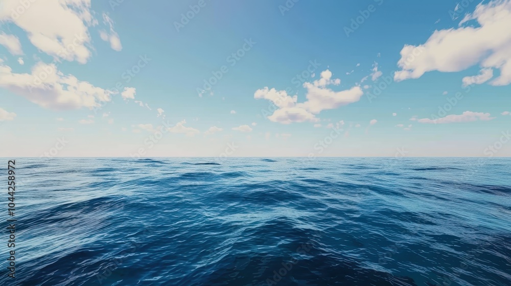 Fototapeta premium Tranquil Ocean View with Clear Horizon and Gentle Waves