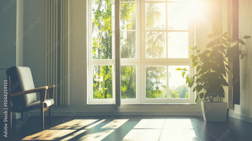 Fototapeta premium Bright and Airy Room with Natural Light