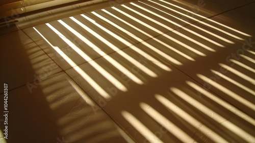 Morning Sunlight Streaming Through Window Blinds