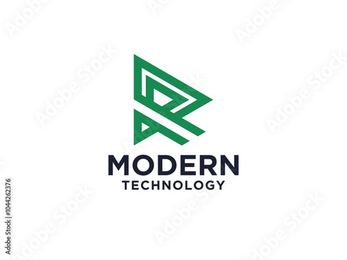 Free Download Initial Letter R Logo. Geometric Linear Rounded Style isolated on White Background. Usable for Business and Branding Logos. - GFXLoad