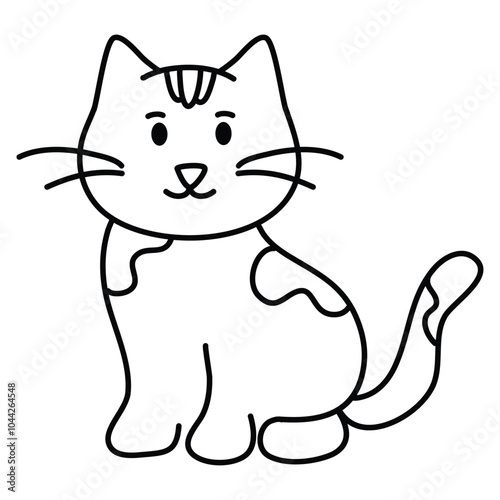 Cute Cat outline Coloring Page for children