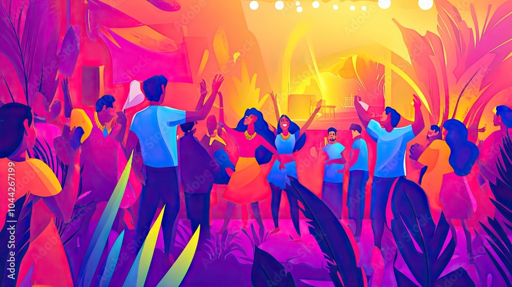 Pop Art Poster Festival And Party, Generative AI Pop Art Poster Festival And Party, Generative AI