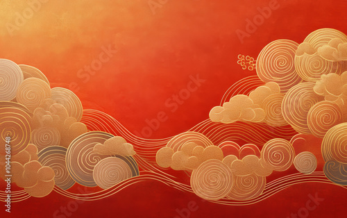 Traditional Chinese elements Xiangyun texture art illustration background