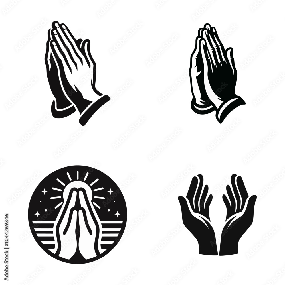 Fototapeta premium Hand praying logo icon design illustration