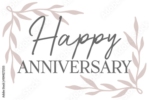 Happy Anniversary | Celebratory Botanical Design | Vector Milestone Art