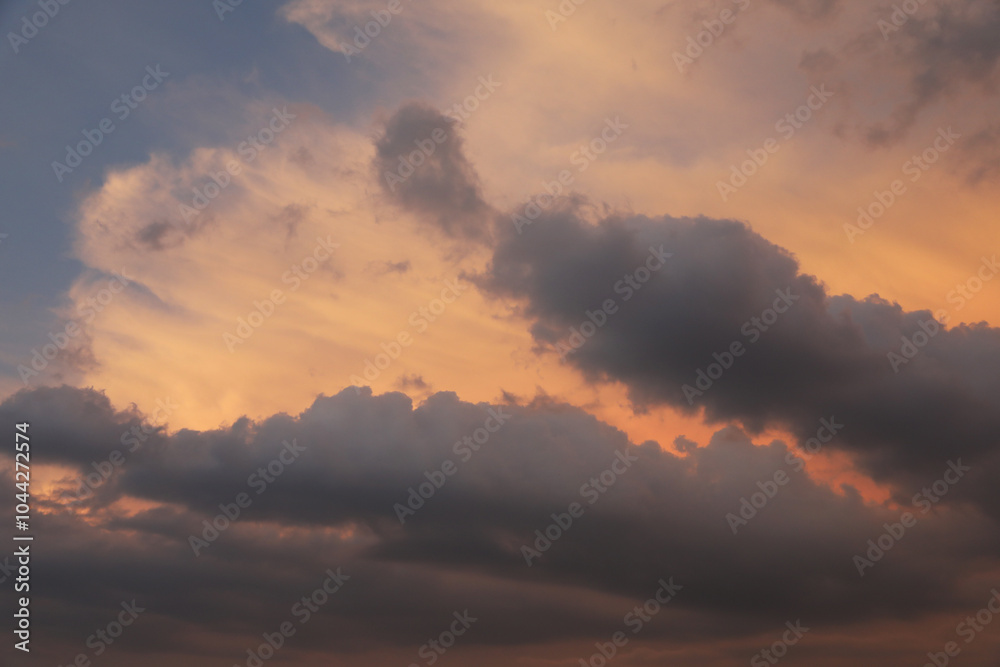 Beautiful view of blue sky with fluffy clouds Beautiful view of blue sky with fluffy clouds