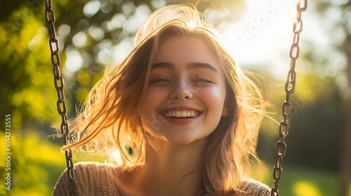 young woman on a swing. 