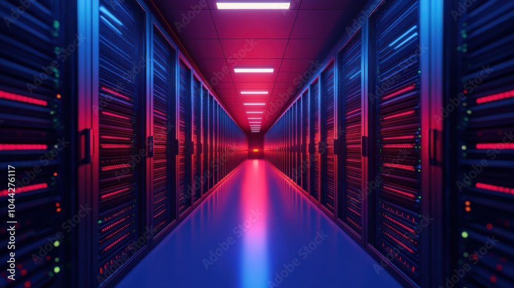 Fototapeta premium High-Speed Internet Server Cables in Data Center